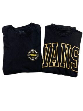 Vans Men’s Black Graphic Logo Spell Out T-Shirt Lot of 2 Size M Streetwear Skate